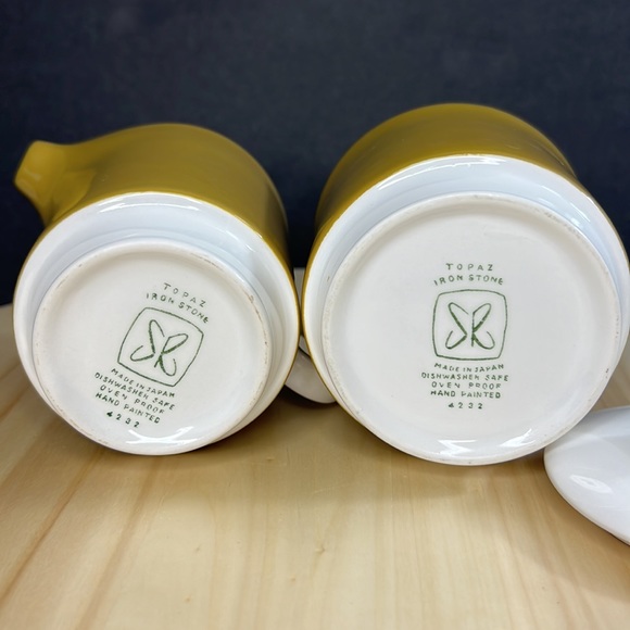 Topaz Iron Stone Sugar and Creamer Vintage - Picture 3 of 5